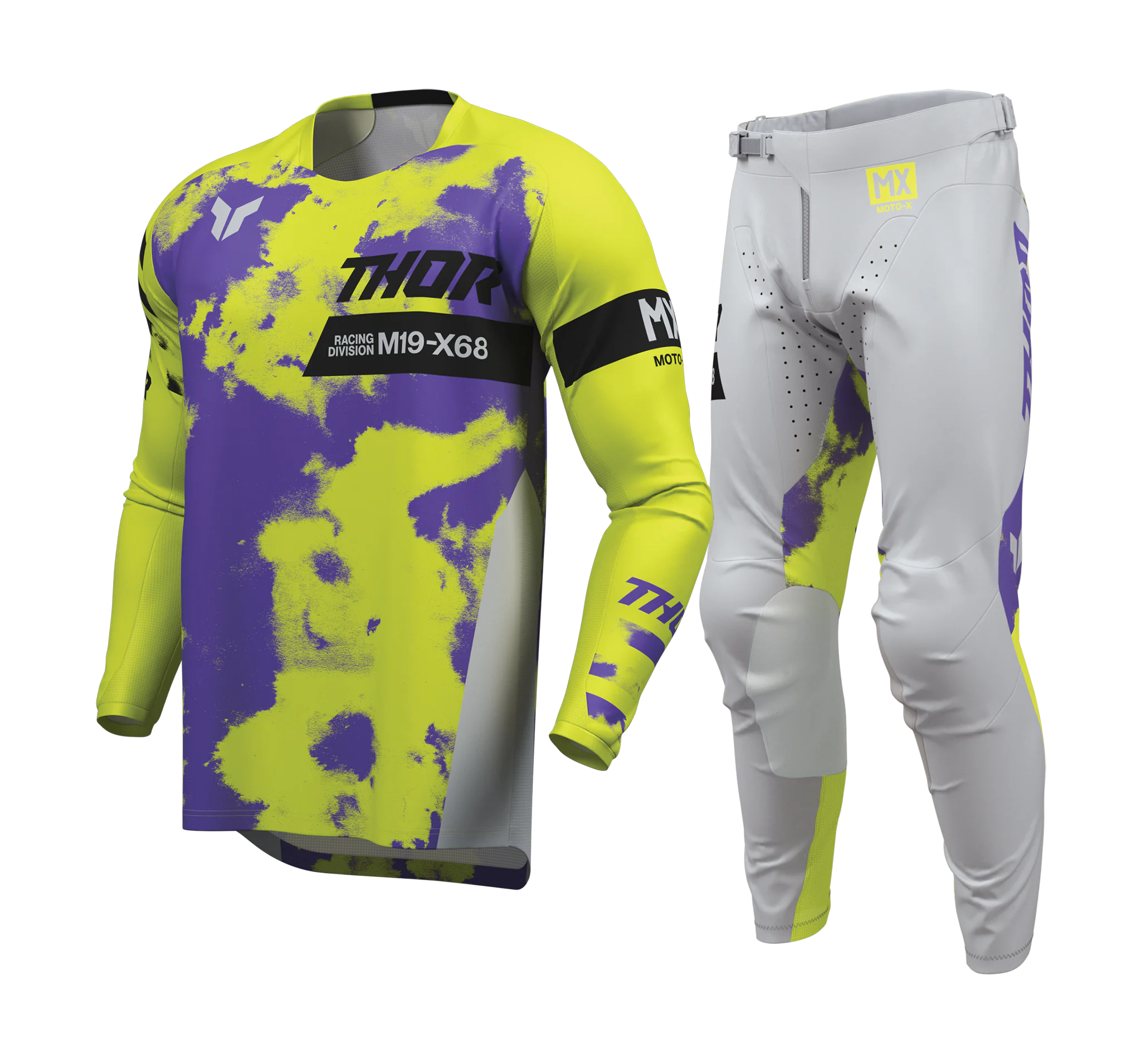 Thor Crosskleding 2026 Launchmode Bleach - Grijs / Acid