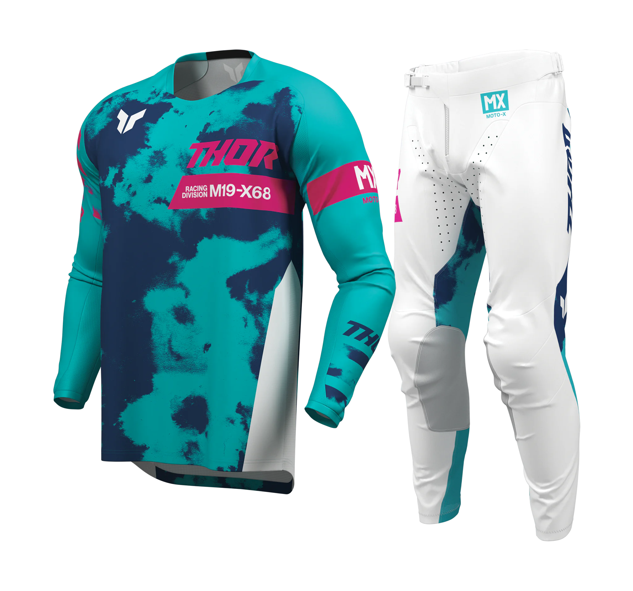 Thor Crosskleding 2026 Launchmode Bleach - Wit / Aqua