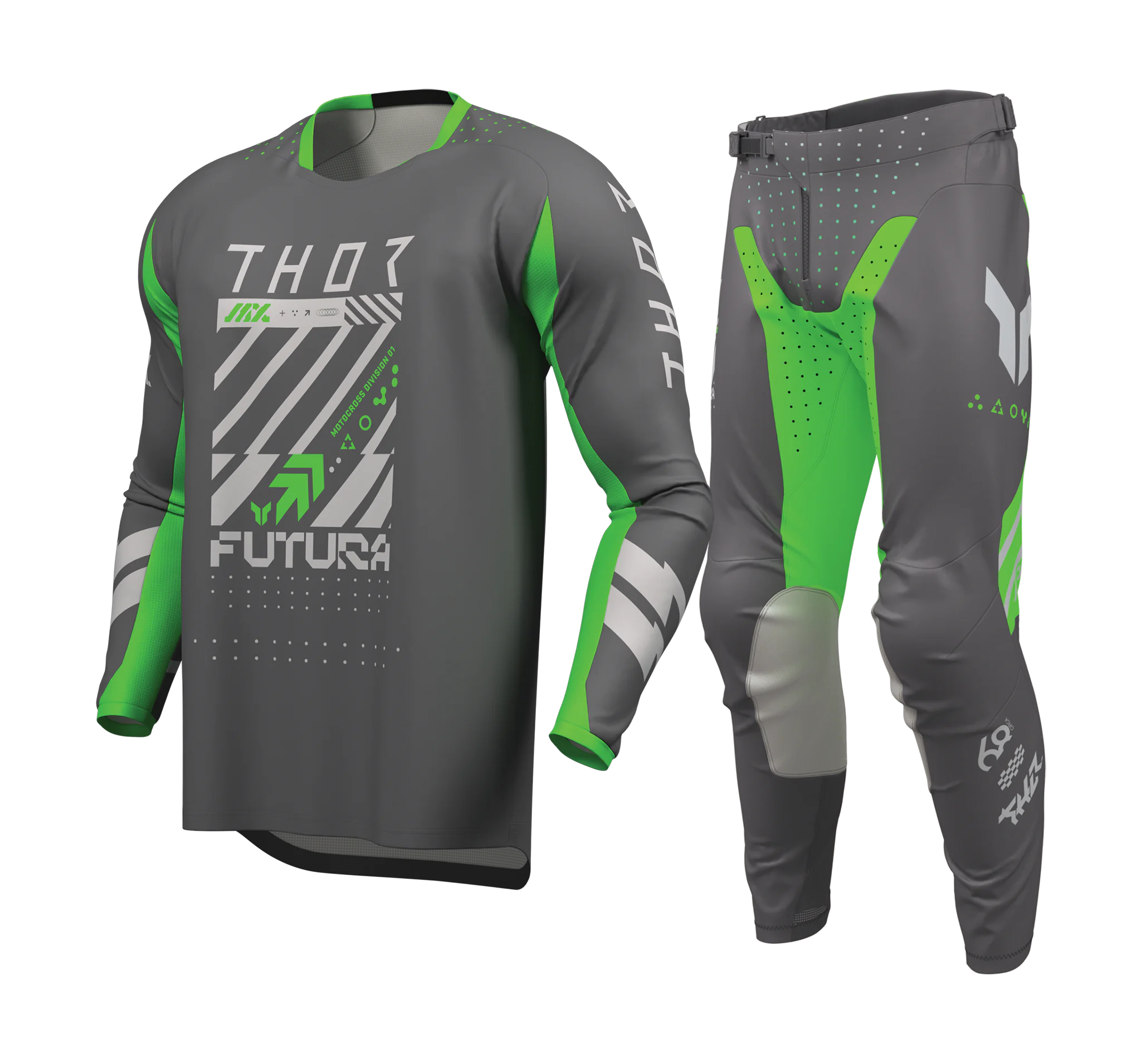 Thor Crosskleding 2026 Launchmode Futura - Charcoal / Groen