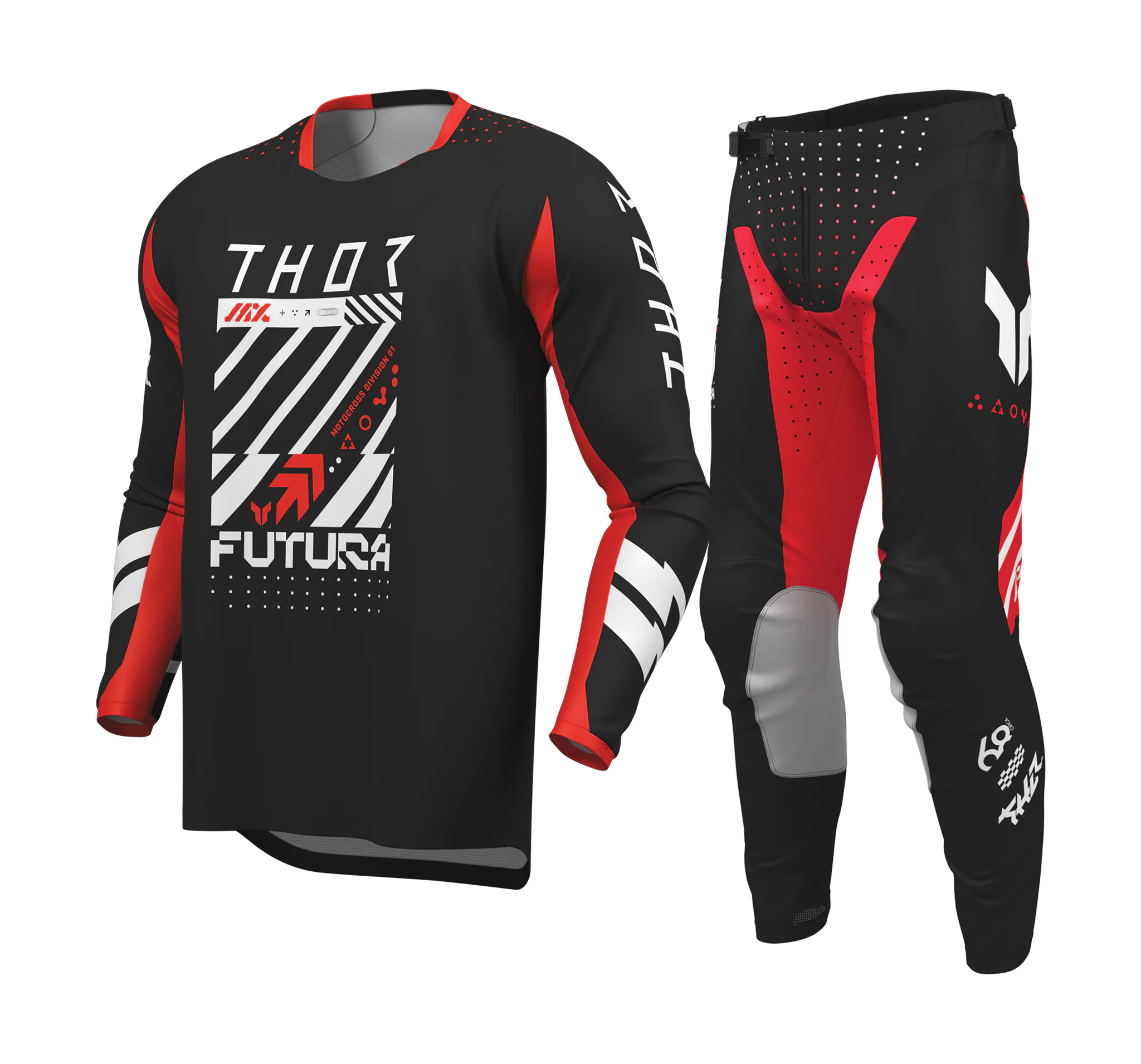 Thor Crosskleding 2026 Launchmode Futura - Zwart / Rood