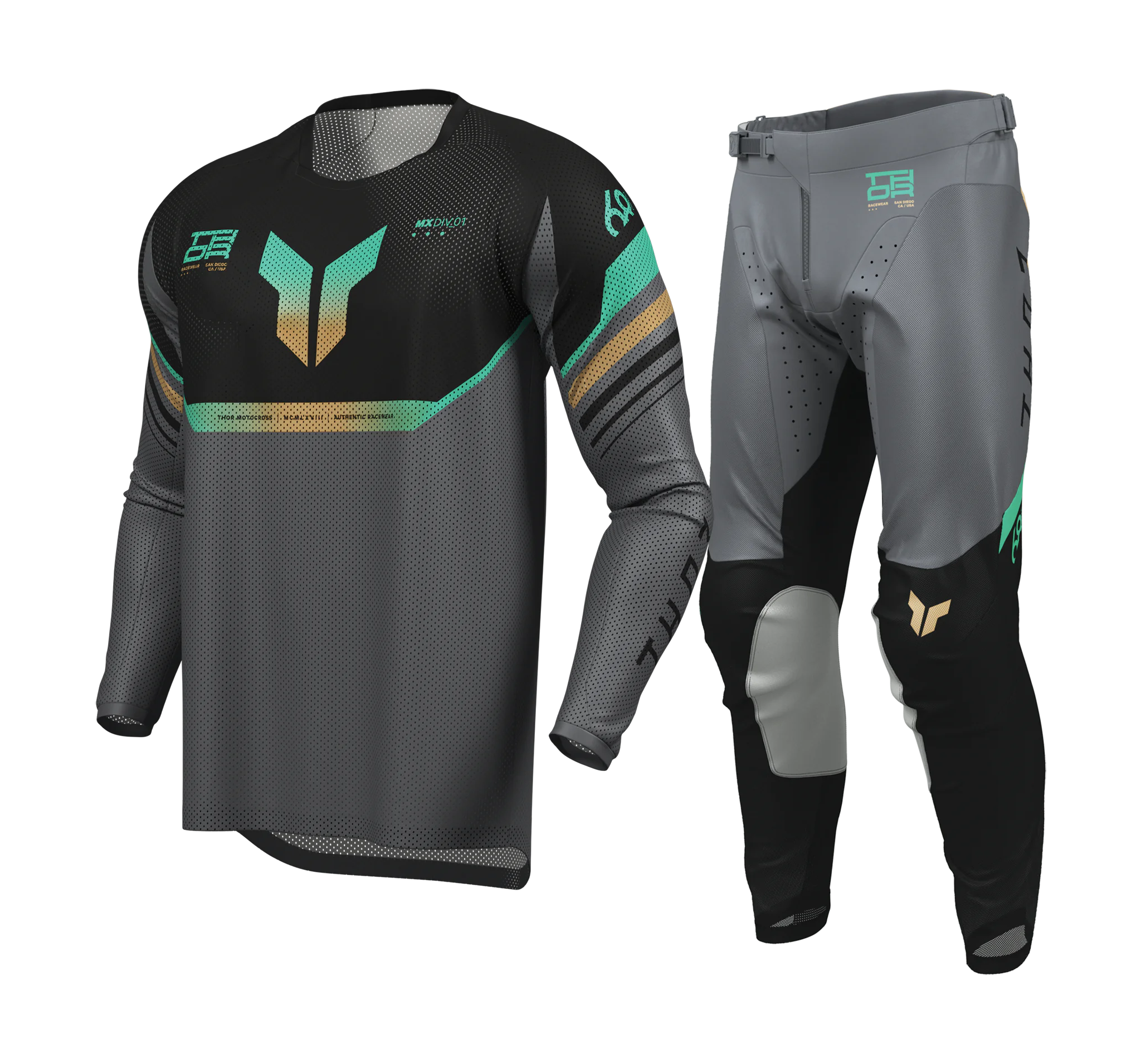 Thor Crosskleding 2026 Launchmode Vented Raptor - Zwart / Charcoal