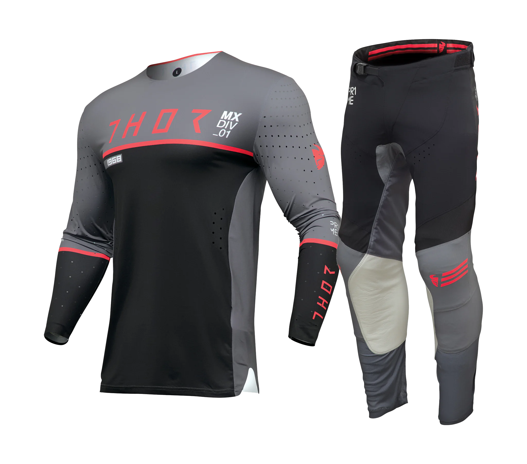 Thor Crosskleding Prime Ace - Charcoal / Zwart