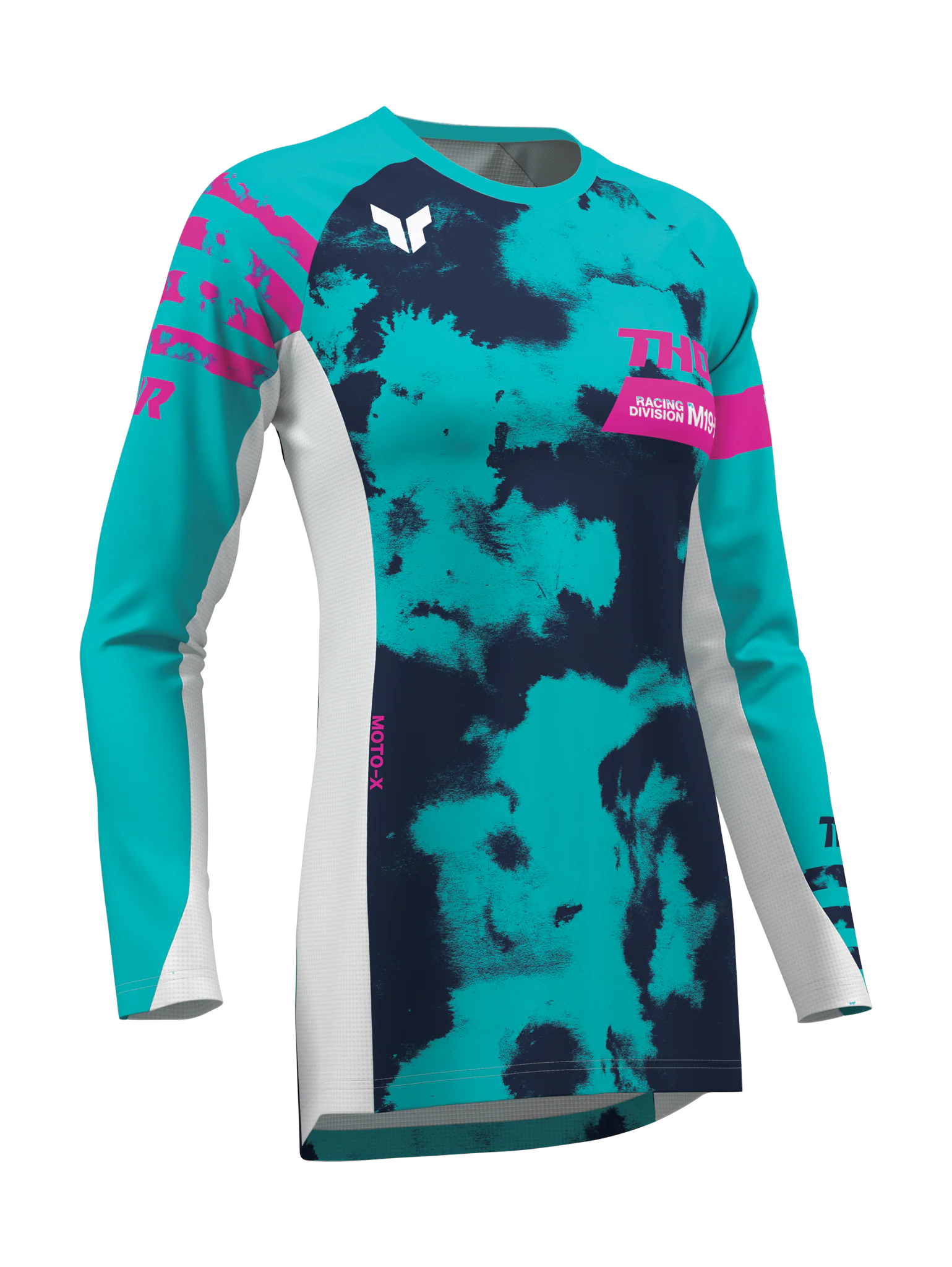 Thor Dames Cross Shirt 2026 Launchmode Bleach - Wit / Aqua