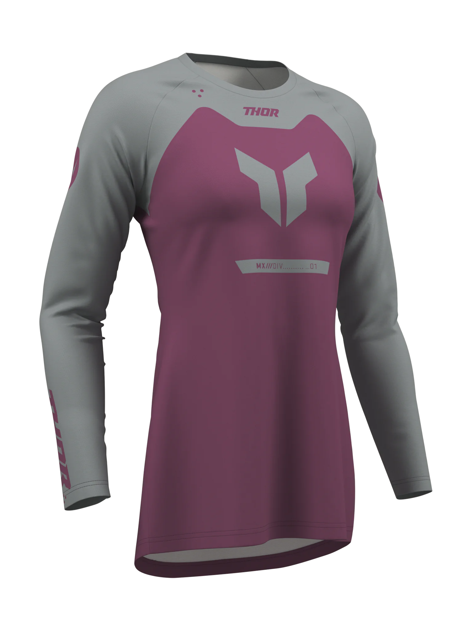 Thor Dames Cross Shirt 2026 Ridemode Menace - Paars / Grijs