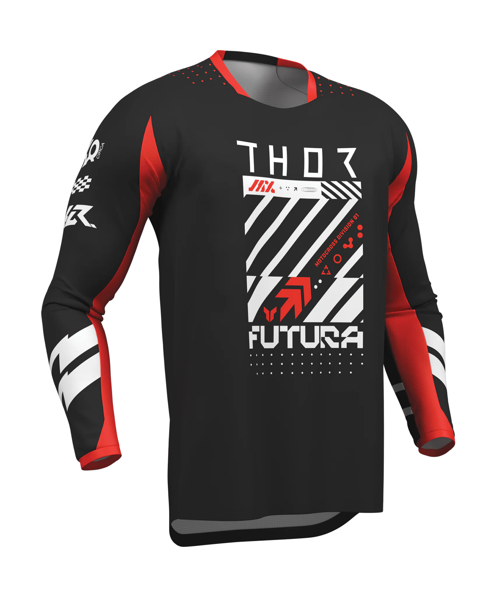 Thor Kinder Cross Shirt 2026 Launchmode Futura - Zwart / Rood
