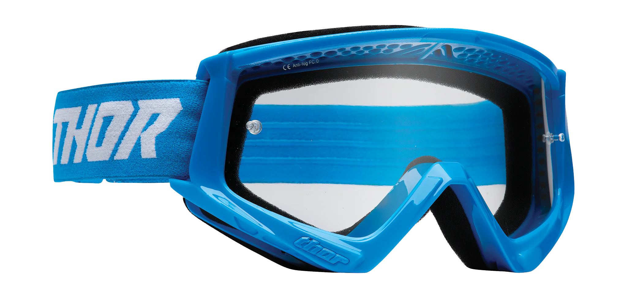 Thor Kinder Crossbril Combat Racer - Blauw / Wit - Clear Lens