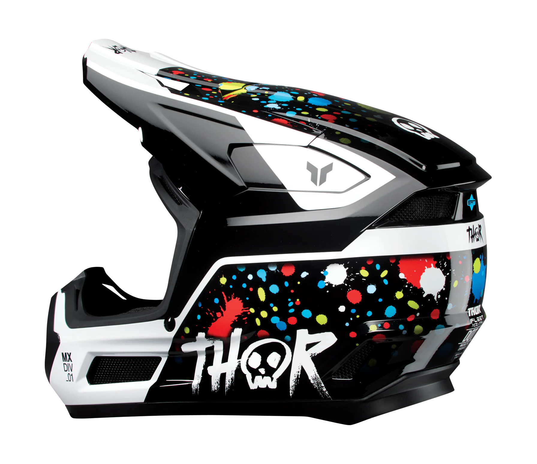 Thor Kinder Crosshelm Fleet Splat - Zwart