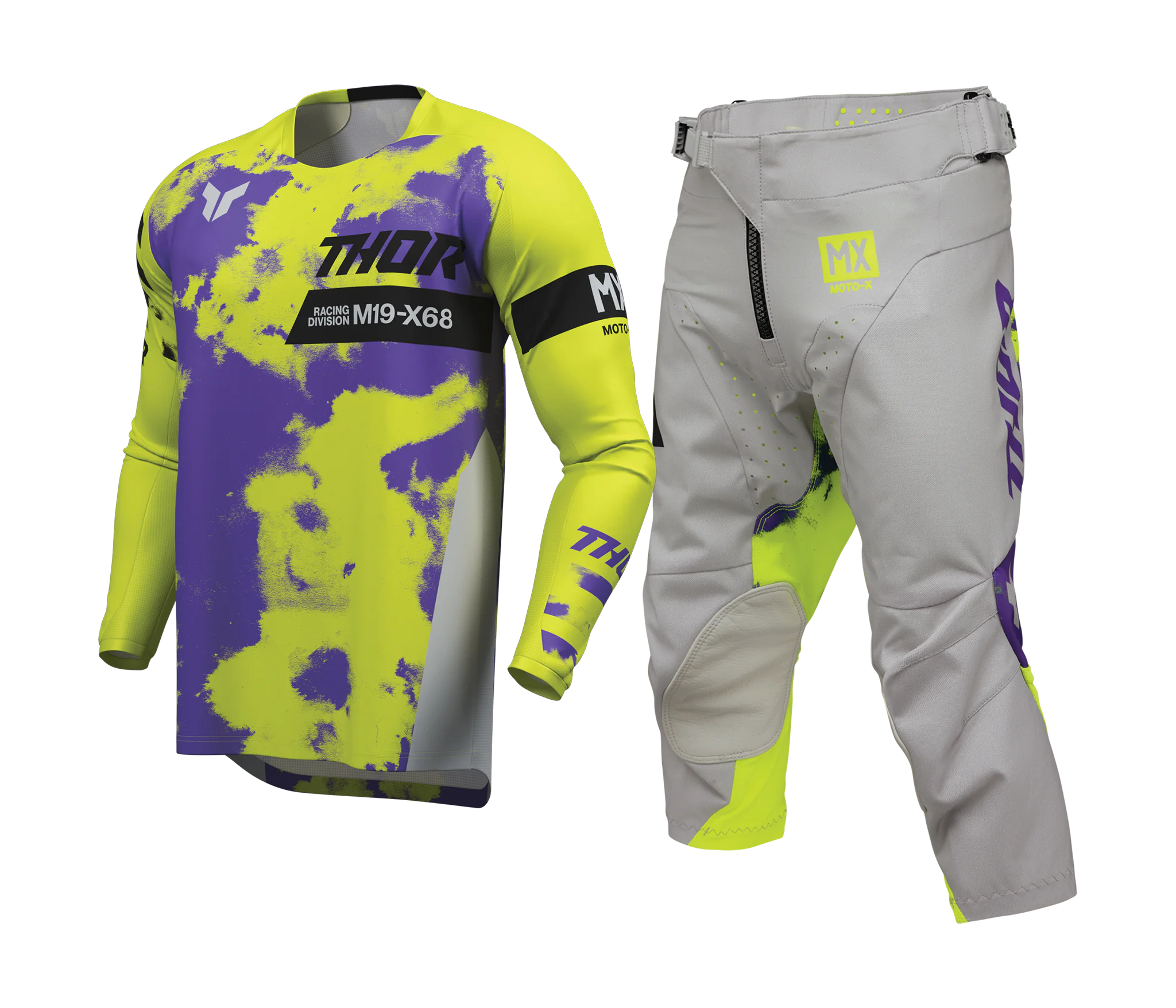 Thor Kinder Crosskleding 2026 Launchmode Bleach - Grijs / Acid