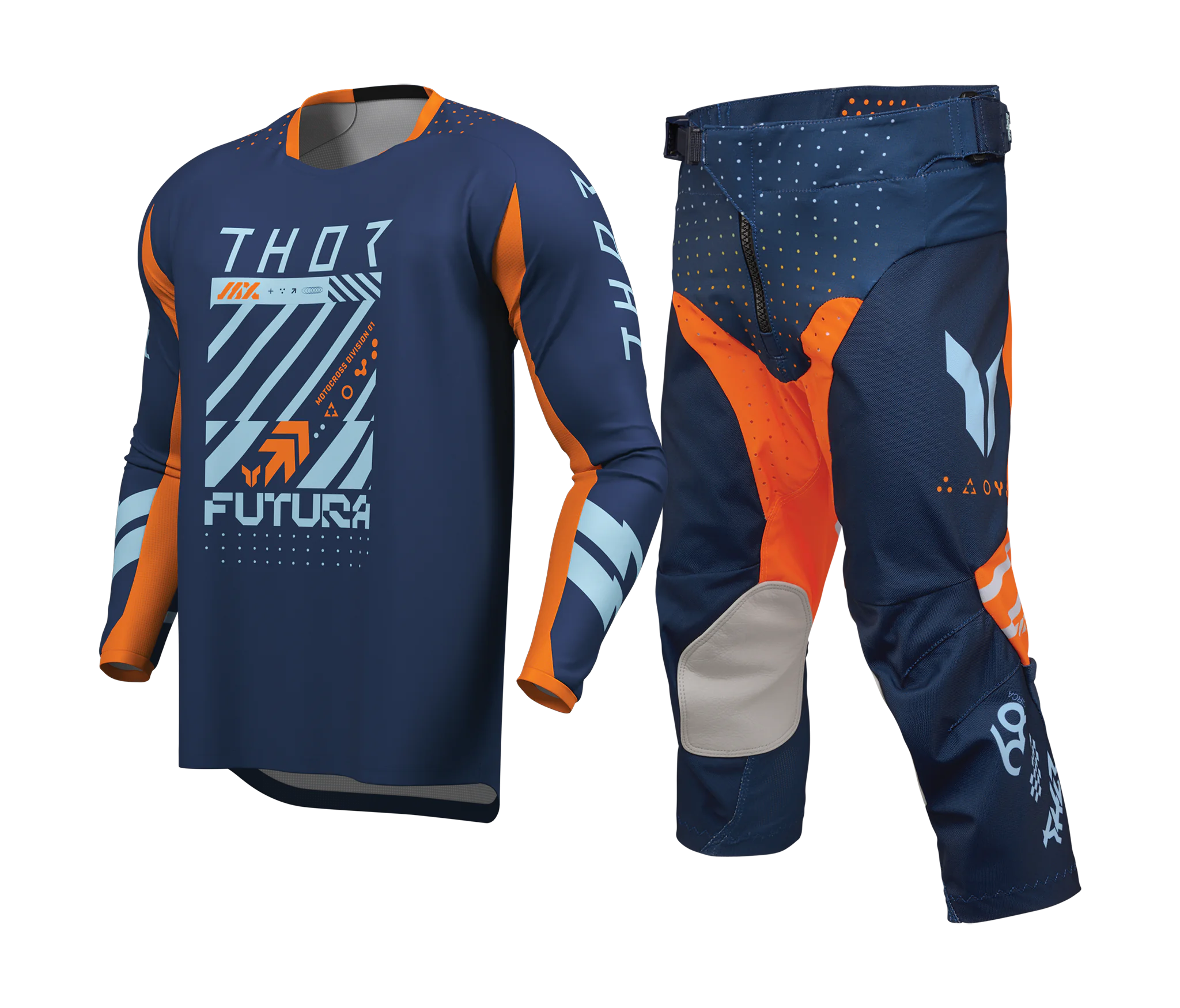 Thor Kinder Crosskleding 2026 Launchmode Futura - Navy / Oranje