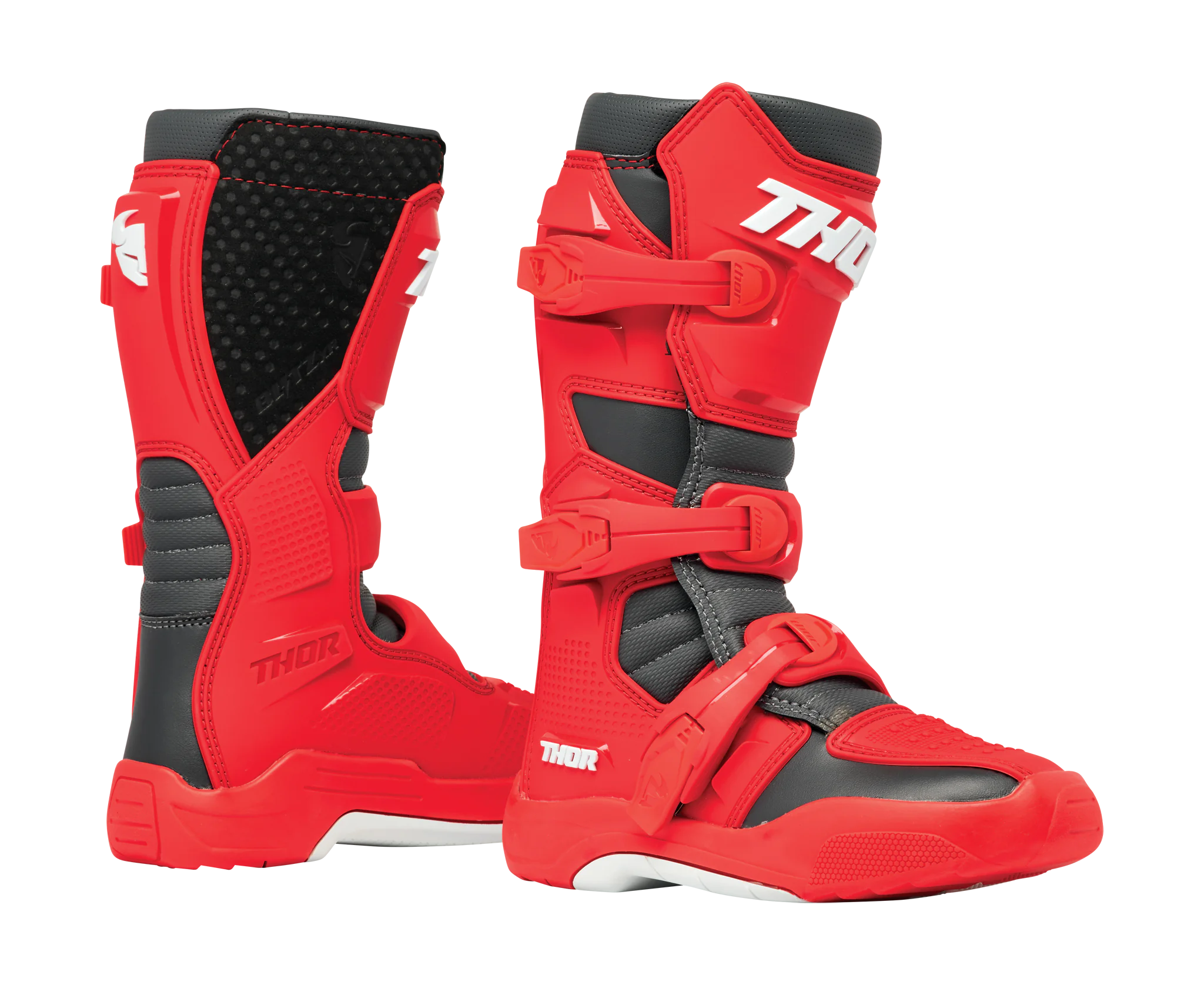 Thor Kinder Crosslaarzen Blitz XR - Rood / Charcoal
